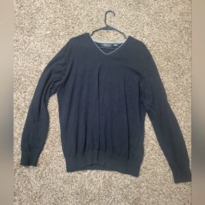 Men's black V neck sweater